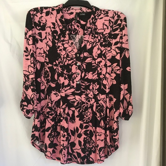 new directions Tops - New Directions Top, Pink/Black, Sz Lg